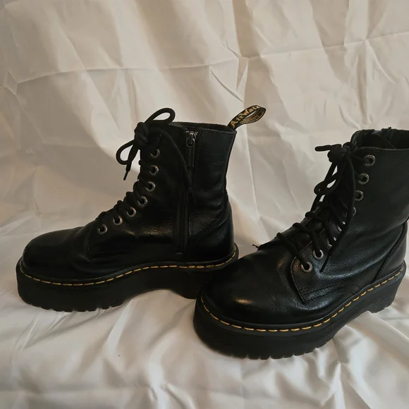 Dr. Martens Jadon Black Leather Lace-Up Boots - Picture 5 of 5